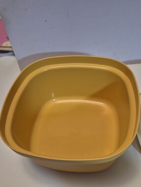 Vintage Tupperware Harvest Gold Square Steamer 2-Pc Set 888 888 Missing Lid 1970